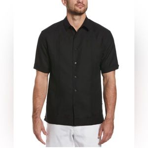 NWOT Cubavera LINEN BLEND NO POCKET GUAYABERA SHIRT Button Down Short Sleeve
